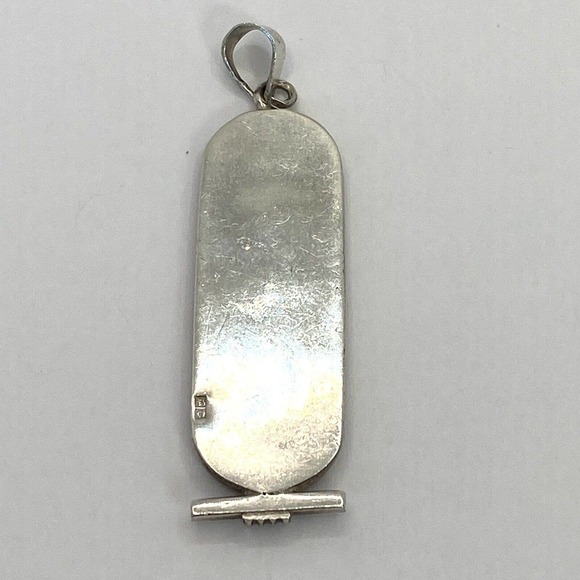 Egyptian Cartouche Pendant Sterling Silver 6.21g Vintage Handmade “Doris” - Picture 7 of 7